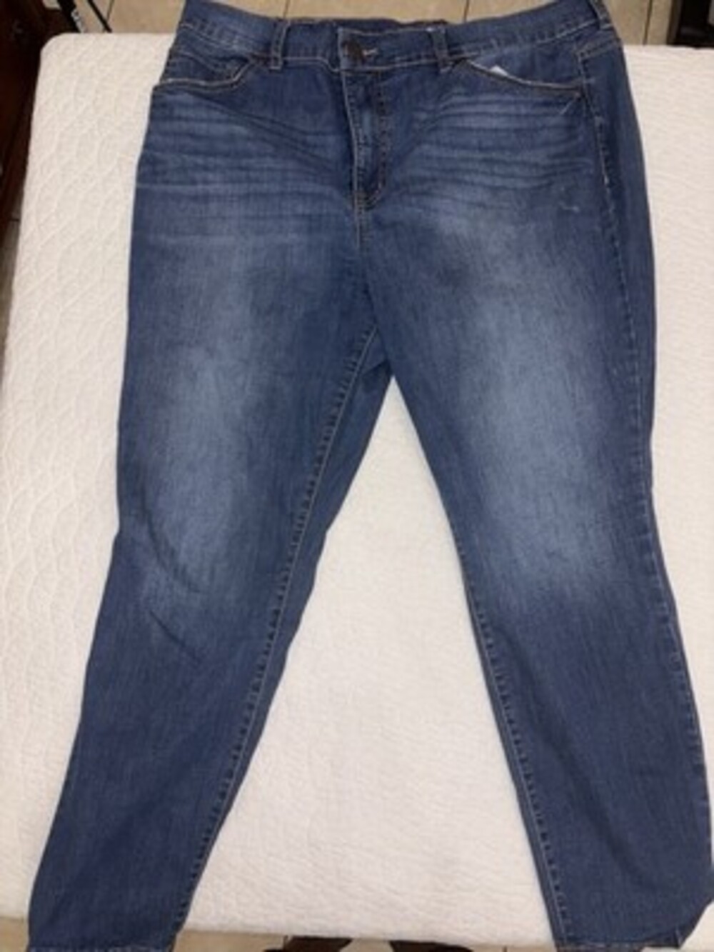 Terra & Sky Skinny Fit High Rise Blue Denim Jeans Womens Size 16W Petite
